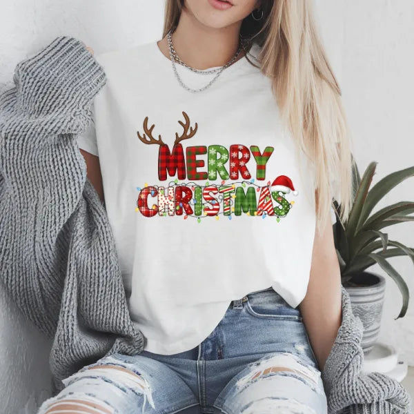 Merry Christmas with Antlers T-Shirt