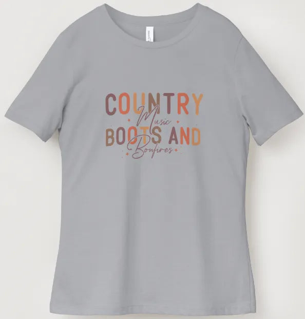 Country Music, Boots, and Bonfires Tee