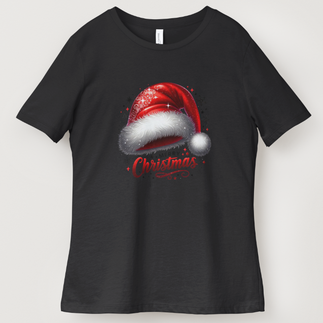 Santa Hat Merry Christmas T-Shirt